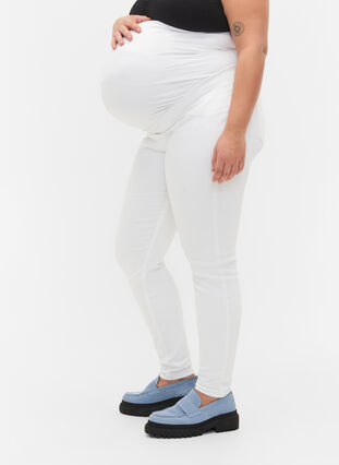 Zwangerschapsjeggingbroek van katoen, White, Model image number 1