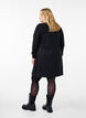 Korte sweat jurk met kanten detail, Black, Model image number 1