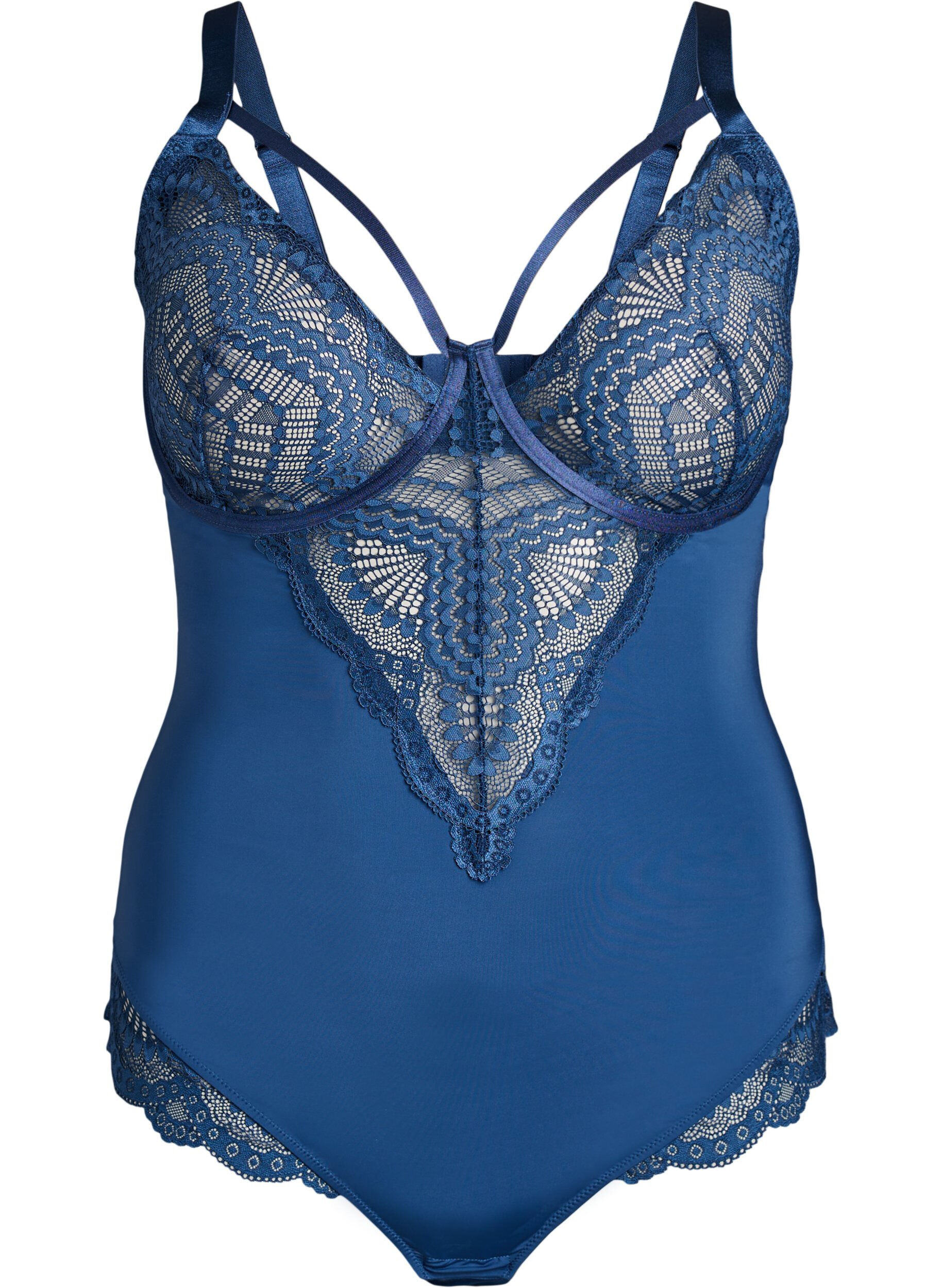Body van kant met beugels en bandjesdetails