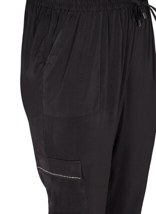 Losvallende broek met grote broekzakken, Black, Packshot image number 3