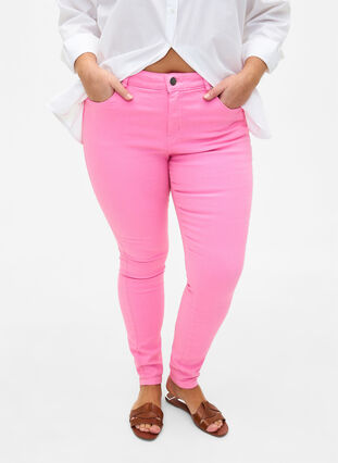Jeans Amy super slim avec taille haute, Rosebloom, Model image number 2