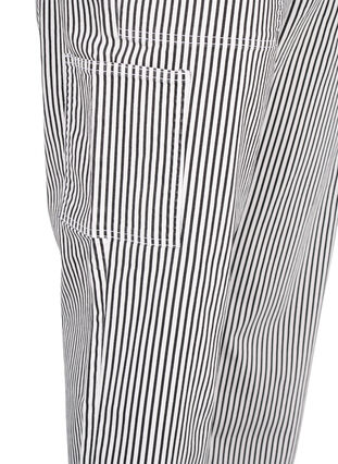 Gestreepte cargo jeans met rechte pasvorm, Black White Stripe, Packshot image number 3