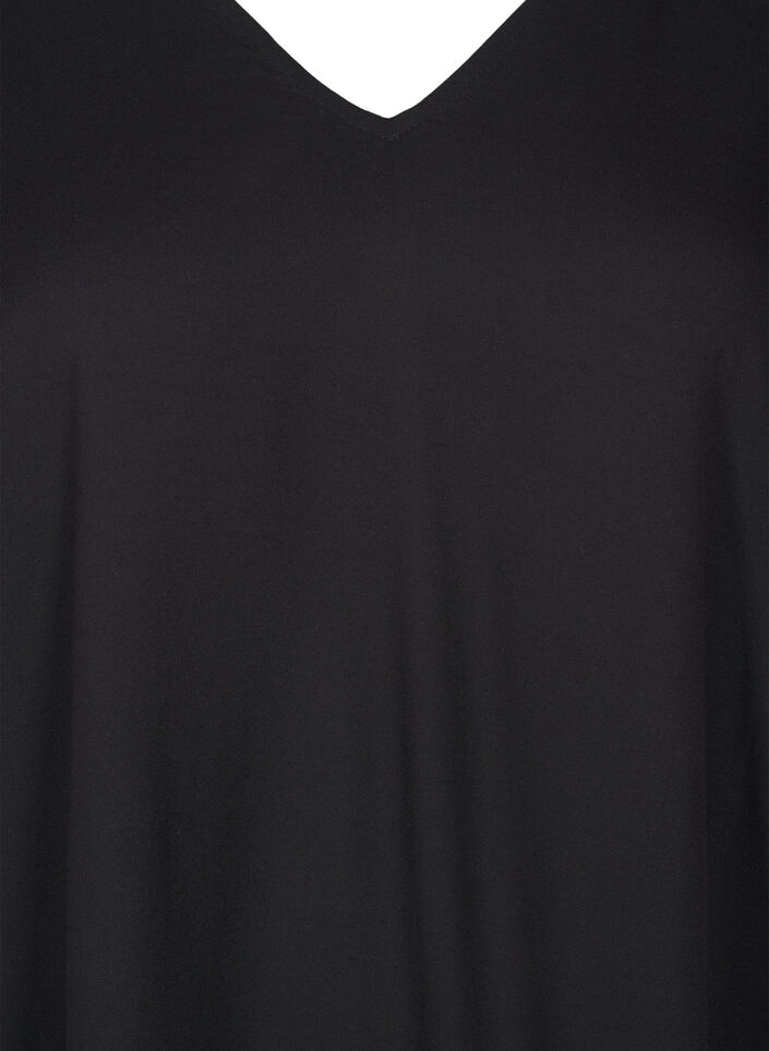 Strandjurk met schouderdetail in viscose, Zwart, Packshot image number 2