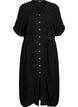 Robe midi en lin et viscose fendue sur le devant, Noir, Packshot image number 0