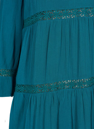 Viscose jurk met a-lijn en kanten lint, Pacific, Packshot image number 3