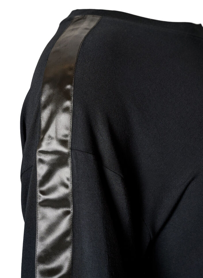 Nacht T-shirt met contrasterende band, Zwart, Packshot image number 3