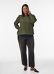 Jersey blouse met structuur en ballonsilhouet, Groen, Model image number 1