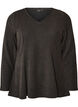 Jersey blouse met een geribde textuur en een A-lijn pasvorm, Zwart, Packshot image number 0
