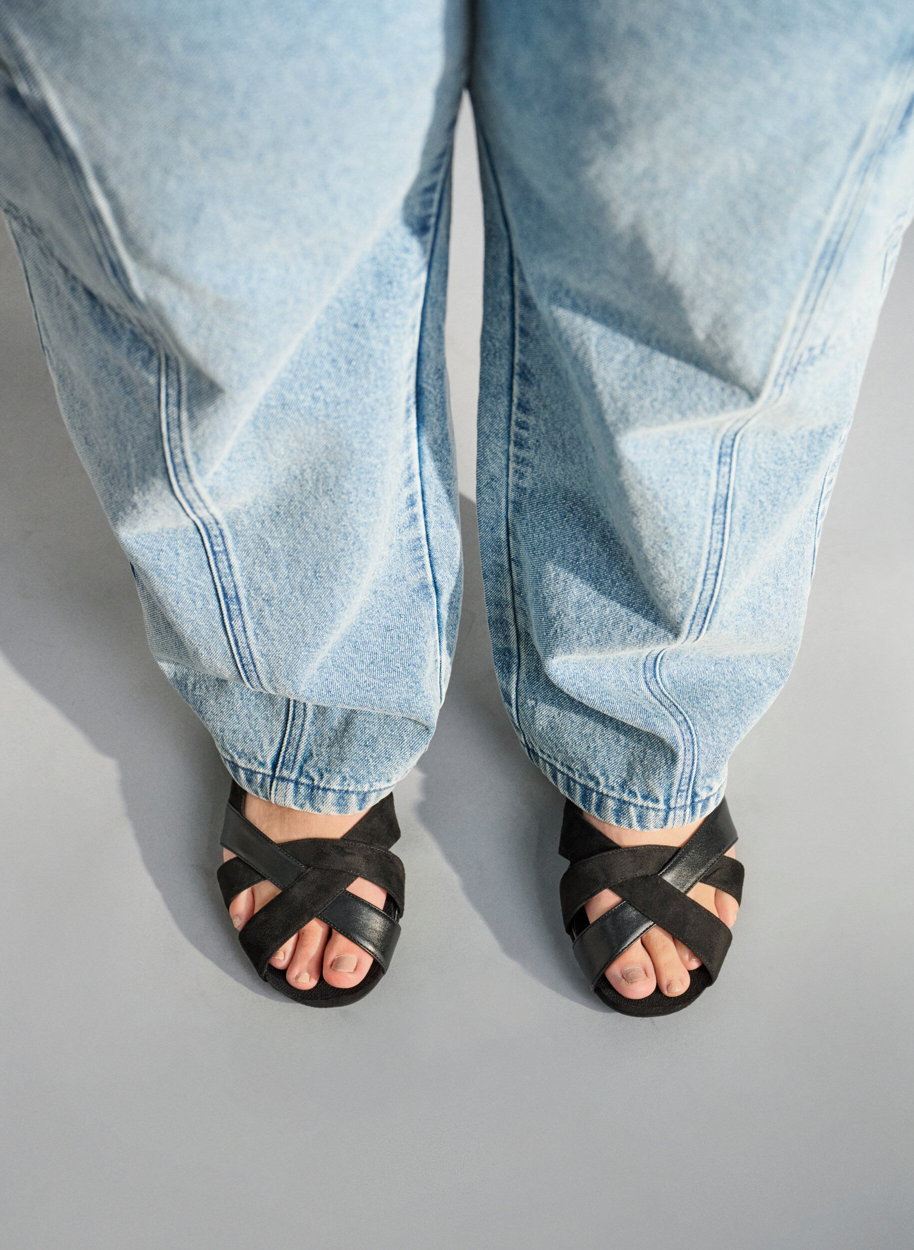 ZizziWijde ballerina schoenen met spitse neus, Zwart, Image image number 0