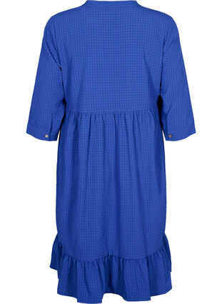 Effen midi jurk met 3/4-mouwen, True blue, Packshot image number 1
