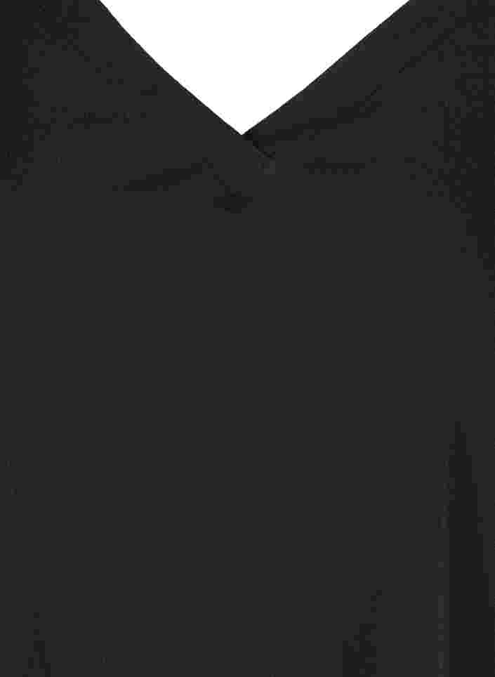 Viscose tuniek met korte mouwen en v-hals, Black, Packshot image number 2