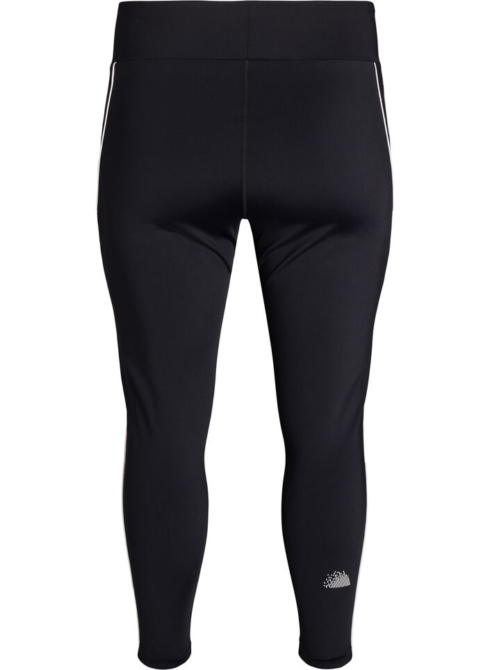 Legging de training 7/8 avec passepoil contrastant, Noir, Packshot image number 1