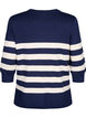 Pull rayé en viscose avec manches 3/4, Navy Blazer/Birch, Packshot image number 1