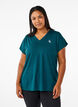 Losse trainingsshirt met v-hals, Groen, Model image number 0