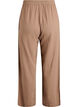 Pantalon taille haute en mousseline de coton &agrave; coupe ample, Marron, Packshot image number 1