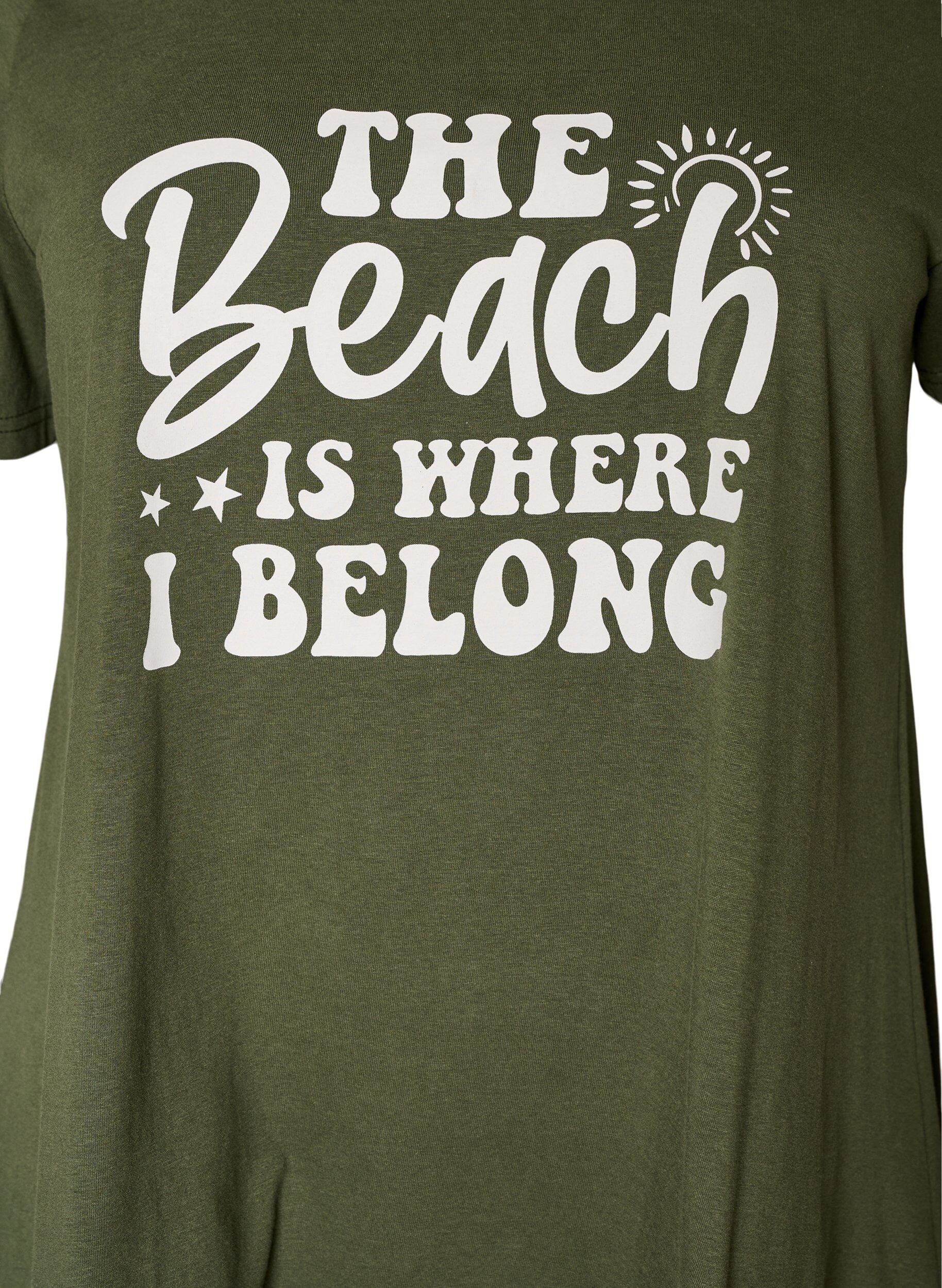 ZizziT-shirt &agrave; col rond et coupe &eacute;vas&eacute;e, Vert, Packshot image number 2