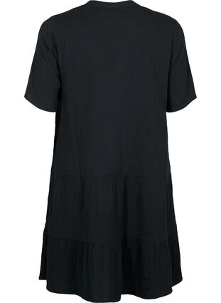 Robe à manches courtes en coton 100 %, Black, Packshot image number 1