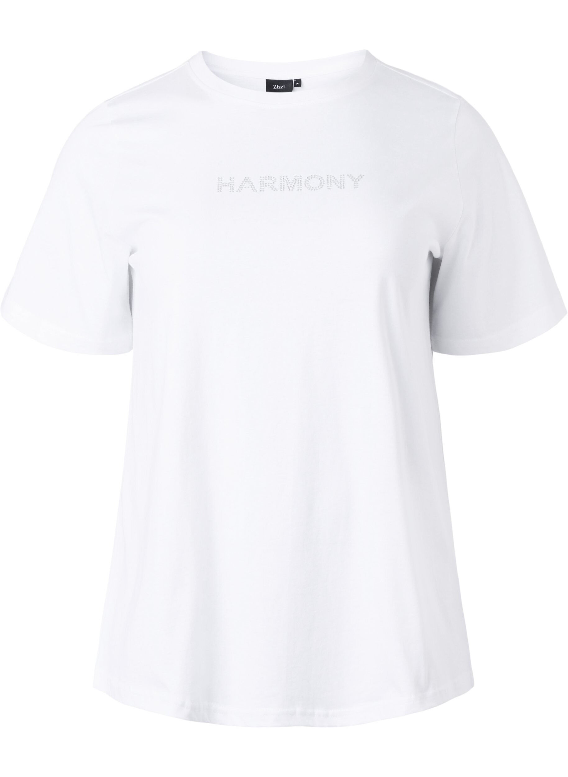 ZizziT-shirt van biologisch katoen met tekst, White HARMONY, Packshot image number 0
