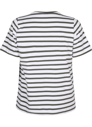 T-shirt rayé en coton biologique, Thyme Stripe, Packshot image number 1