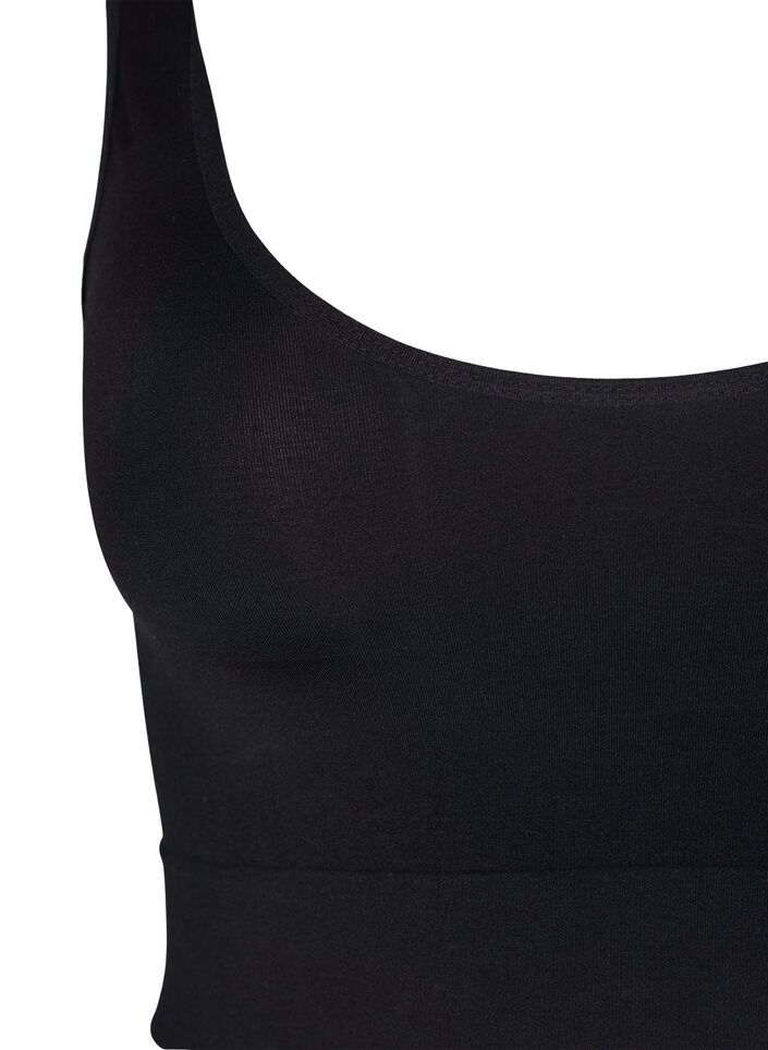 Soutien-gorge sans coutures avec encolure ronde, Black, Packshot image number 2