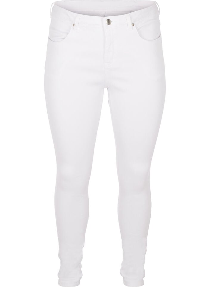 Jean Amy super slim &agrave; taille haute, White, Packshot image number 0