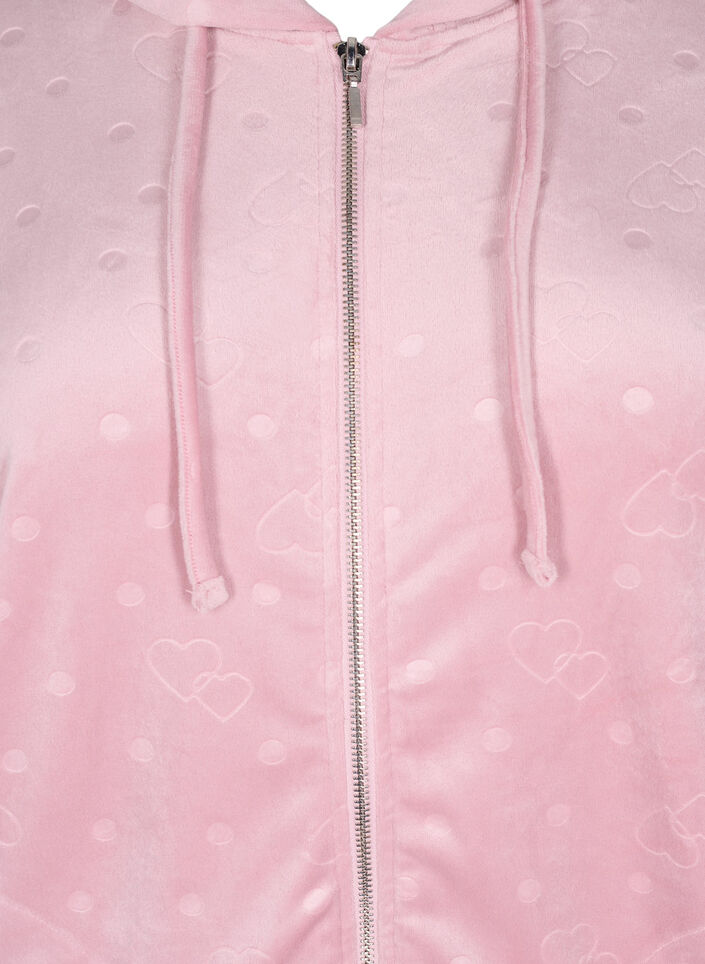 Cardigan en velours avec capuche et poches, Rose, Packshot image number 2