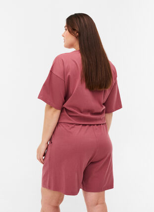 Short ample en coton avec poches, Deco Rose, Model image number 1