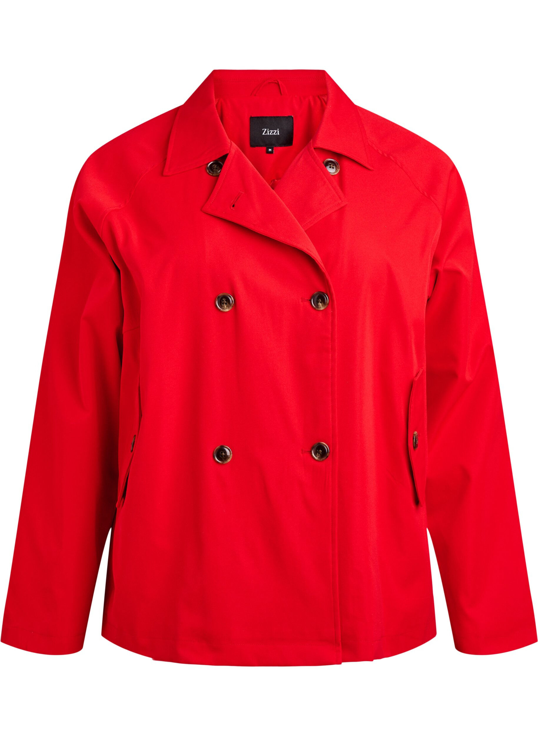 Zizzi Trench court avec poches, Rouge, Packshot image number 0