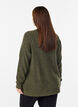 Gem&ecirc;leerde gebreide blouse met ronde hals, Groen, Model image number 2