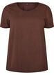 Basic t-shirt in effen kleur met katoen, Bruin, Packshot image number 0