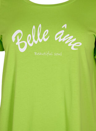 Katoenen t-shirt met opdruk, Lime Green w. Bella, Packshot image number 2