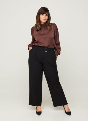 Pantalon avec ceinture, Black, Model image number 2
