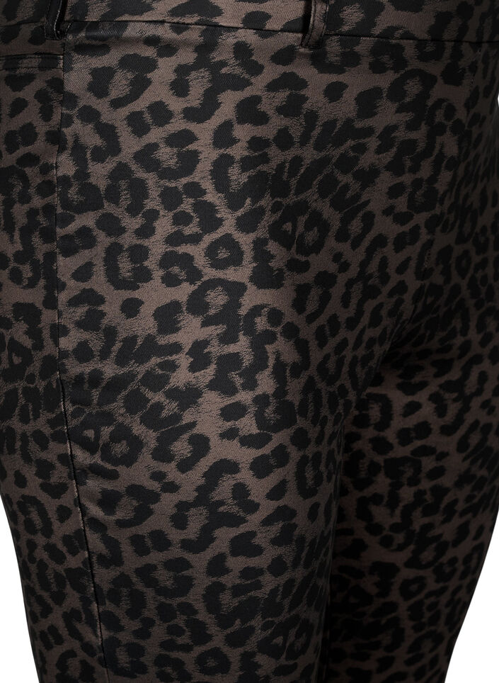 Leggings court enduit avec imprimé léopard, Marron, Packshot image number 2