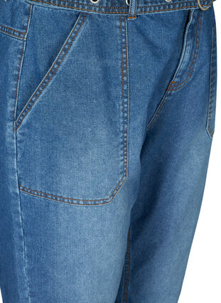 Jean taille haute avec ceinture, Blue denim, Packshot image number 2