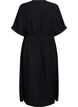 Robe midi en lin et viscose fendue sur le devant, Noir, Packshot image number 1