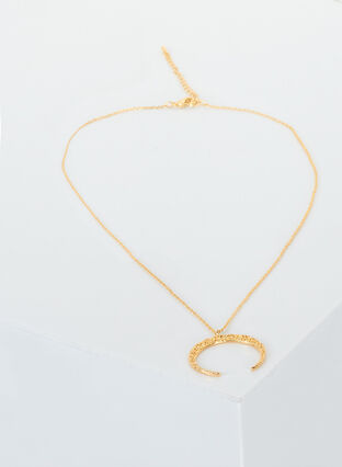 Goudkleurige halsketting met hanger, Gold, Packshot image number 1