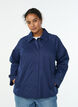 Korte trenchcoat met kraag en raglanmouwen, Blauw, Model image number 0