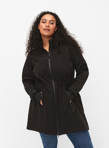 Veste softshell avec capuche amovible, Black, Model image number 0