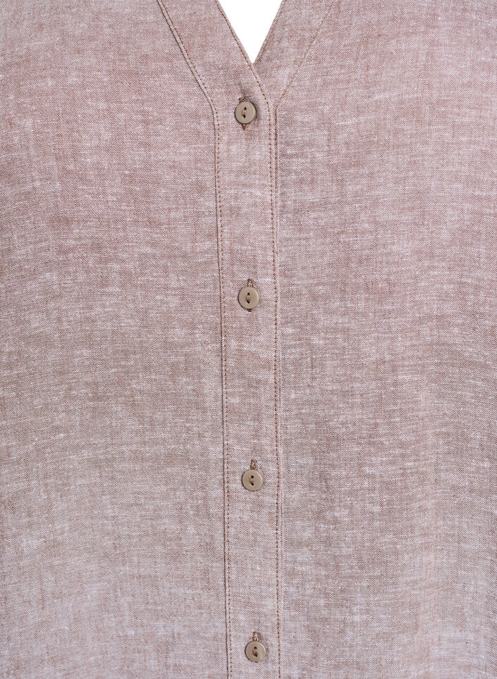 Chemise longue en lin et viscose, Marron, Packshot image number 2