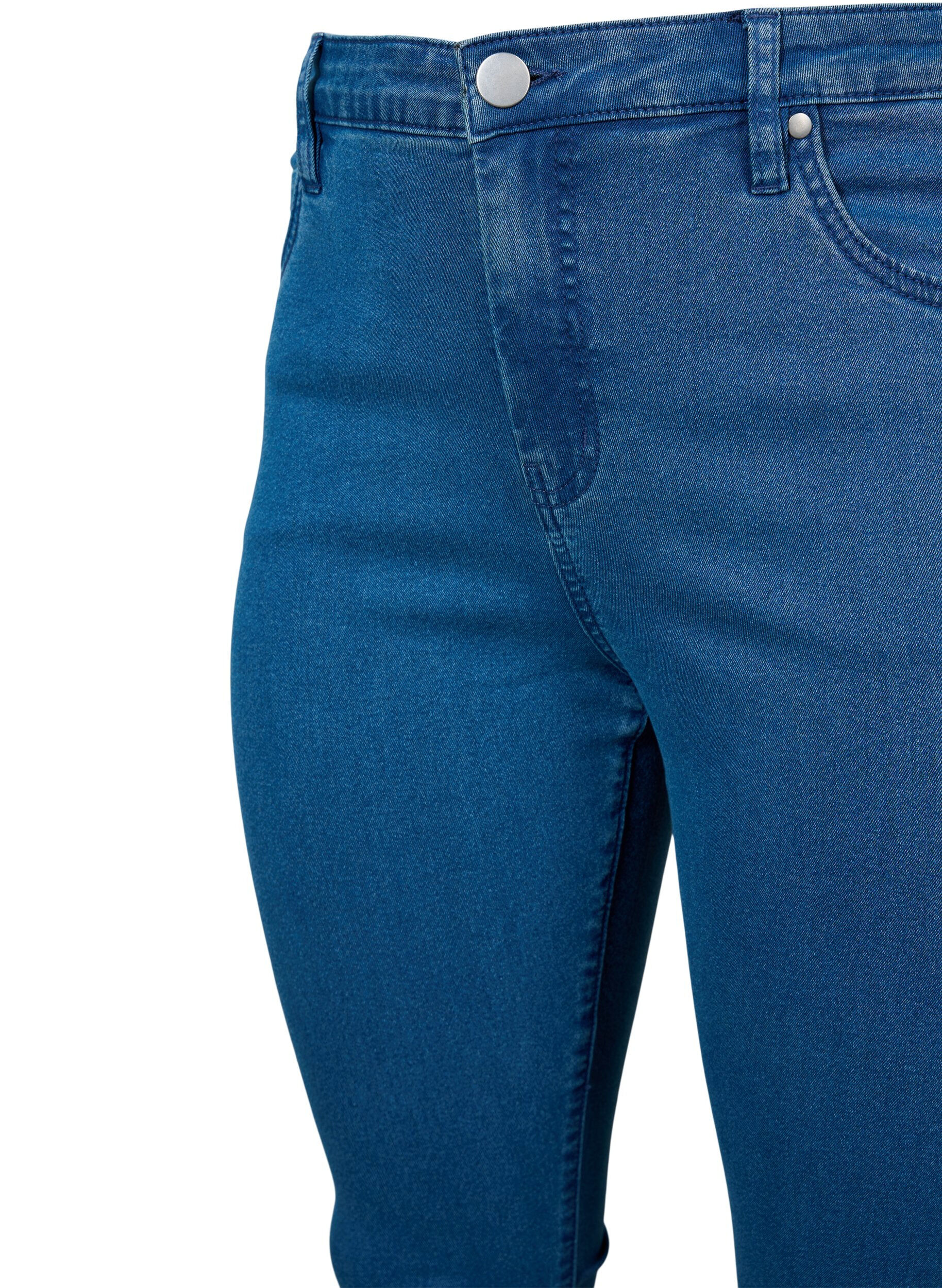 Zizzisuper slim fit Amy jeans met hoge taille, Blauw, Packshot image number 2