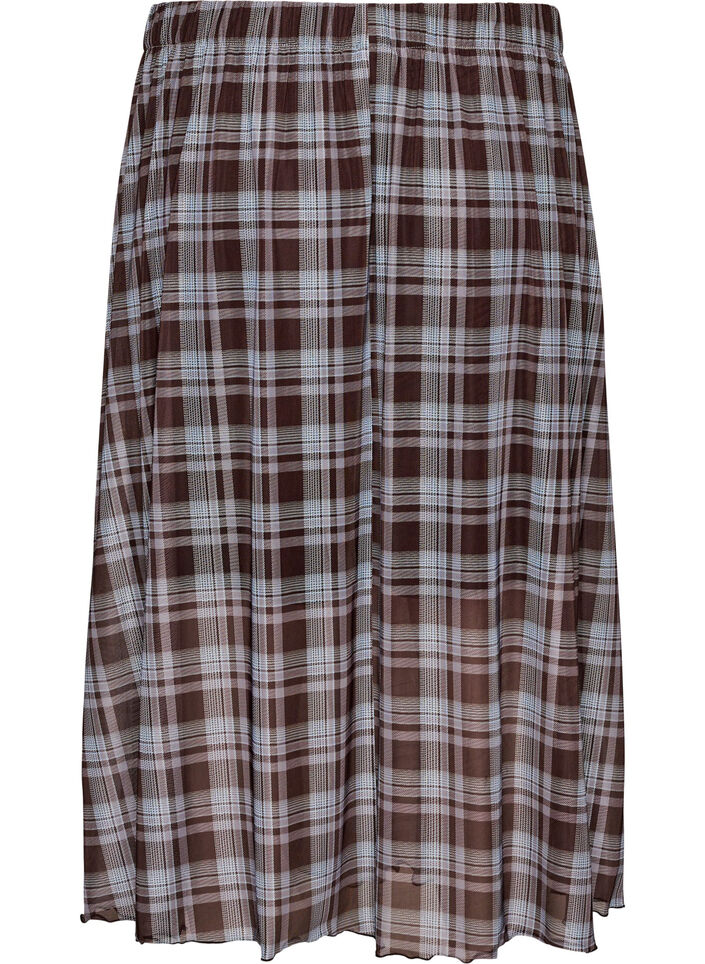 Gecontroleerde mesh midi-rok, Blauw, Packshot image number 1