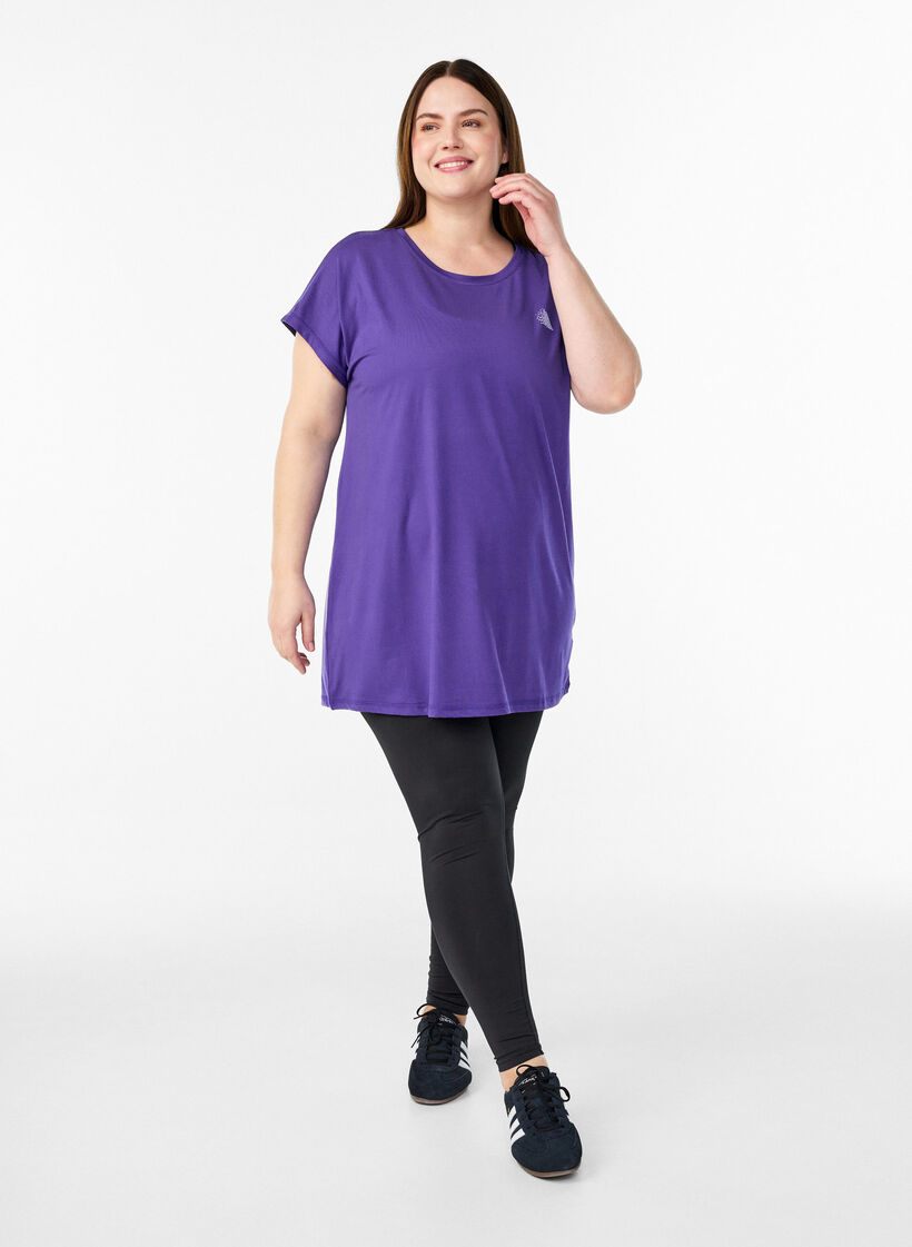Lang trainings T-shirt, Paars, Model image number 1