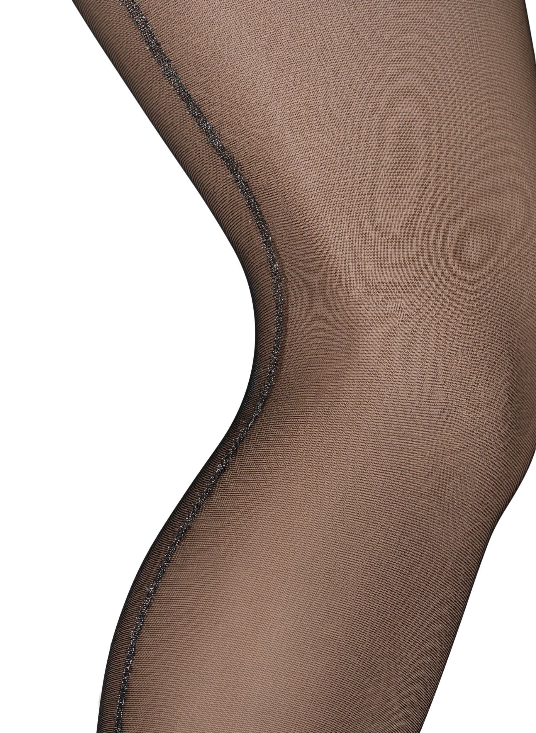 Zizzi 20 denier panty met lurex rugnaad, Black, Packshot image number 1