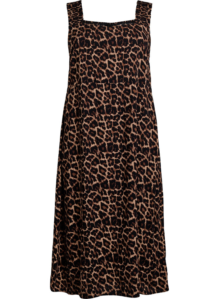 Robe d'&eacute;t&eacute; avec bretelles larges, Marron, Packshot image number 0