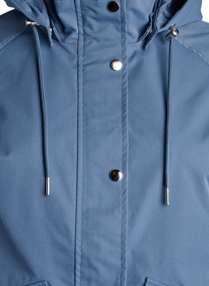Veste courte de printemps avec capuche amovible, Bleu, Packshot image number 2