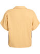 Katoenen mousseline blouse met korte mouwen, Geel, Packshot image number 1