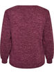 Jersey blouse met V-hals en lange mouwen, Donker Bordeaux, Packshot image number 1