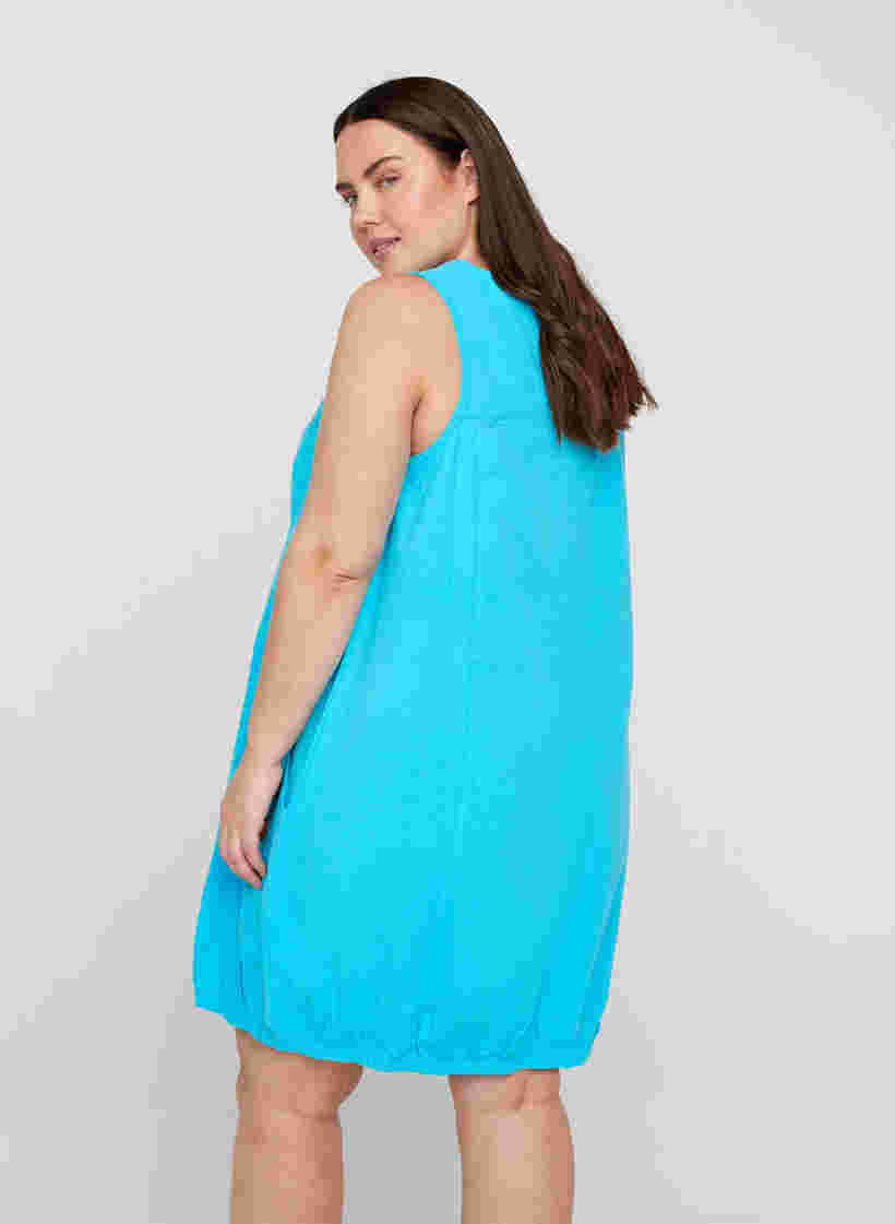 Mouwloze katoenen jurk, River Blue, Model image number 1