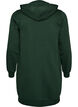 Sweat &agrave; capuche long avec zip et poches, Vert fonc&eacute;, Packshot image number 1