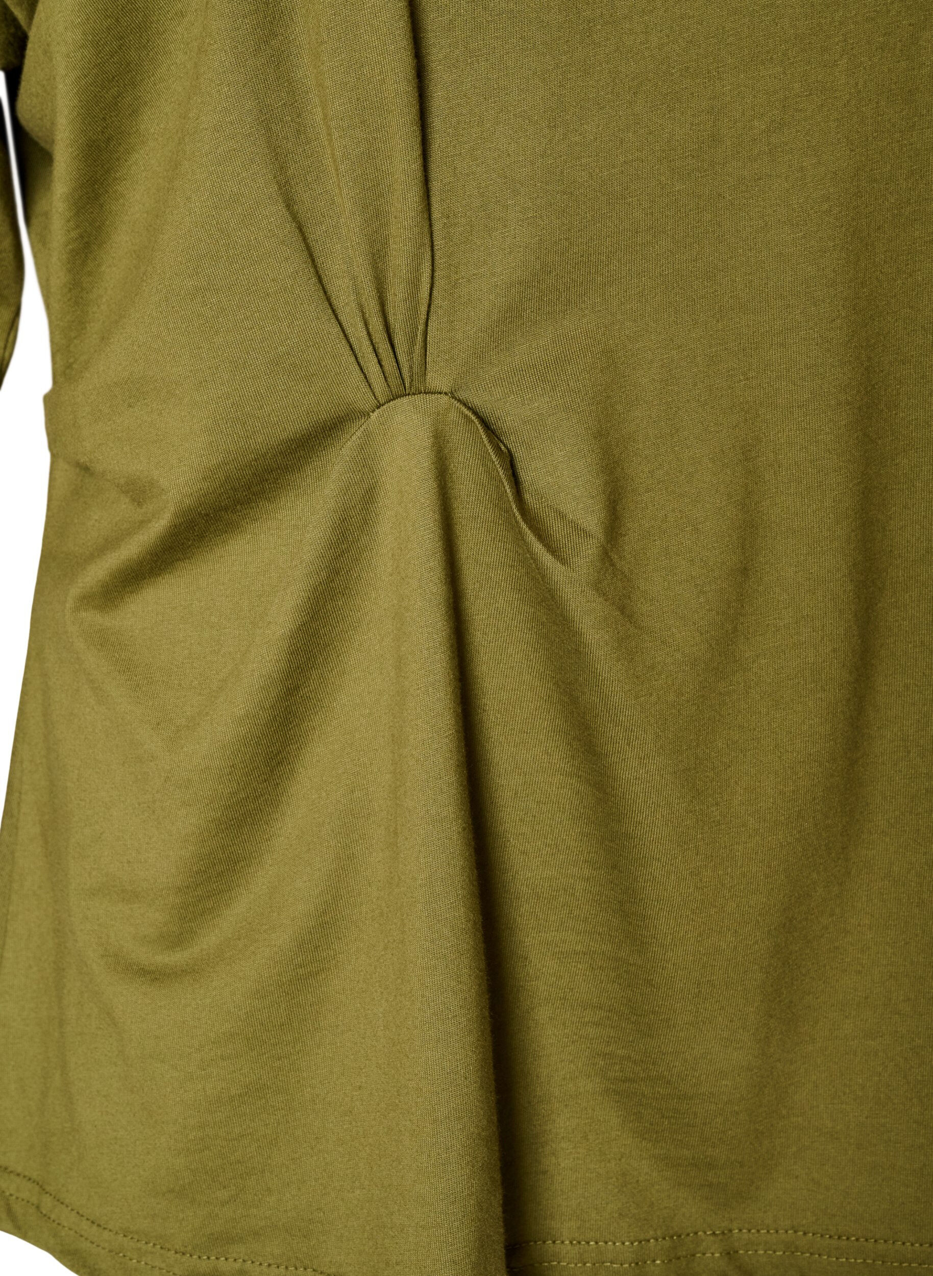 ZizziT-shirt avec d&eacute;tail drap&eacute;, Vert, Packshot image number 3
